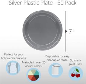 img 3 attached to 🍽️ Elegant Silver Plastic Dessert/Salad Plates - Disposable Plates - 50 Count: A Perfect Choice for Your Special Occasions