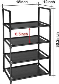 img 3 attached to Стеллаж для обуви Barsone: 4-ярусный органайзер для маленьких пространств, вмещает 8-10 пар, крепкий и легкий обувной тумбочка для гардеробной, прихожей, коридора или гостиной.