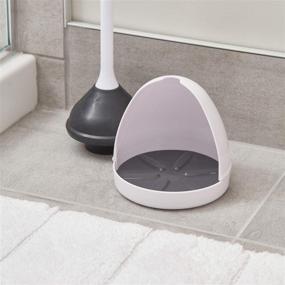 img 2 attached to 🚽 White iDesign Una Plastic Toilet Plunger Holder Stand Cover for Bathroom Storage and Cleaning