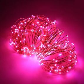 img 2 attached to 🎄 ErChen Battery Powered Dual-Color Led String Lights - 33FT 100 LEDs: Color Changing & Dimmable with 8 Modes, Remote Timer - Ideal for Indoor/Outdoor Christmas Décor (Warm White, Pink)