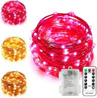 🎄 erchen battery powered dual-color led string lights - 33ft 100 leds: color changing & dimmable with 8 modes, remote timer - ideal for indoor/outdoor christmas décor (warm white, pink) logo