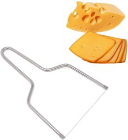 img 1 attached to 🔪 Honbay 2PCS Kitchen Stainless Steel Butter Cheese Wire Cutters Slicers Knives - Middle Size