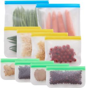 img 4 attached to 🌱 10 Pack Reusable Food Storage Bags - BPA Free, Leakproof, and Eco-Friendly"