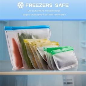 img 1 attached to 🌱 10 Pack Reusable Food Storage Bags - BPA Free, Leakproof, and Eco-Friendly"