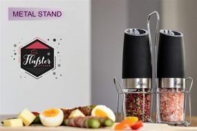 img 1 attached to Adjustable Coarseness Electric Salt and Pepper Grinder Set - Battery Operated Stainless Steel Mills - Automatic Salt and Pepper Grinders with White LED Light