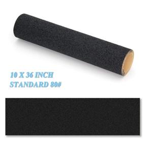 img 2 attached to 🛹 Grip Tape, 10x36 Heavy Duty Skateboard Grip Tape, Non-Slip Safety Sheet for Longboard, Steps, Scooter, Walls, Floors, Strong Cohesiveness Durable & Black