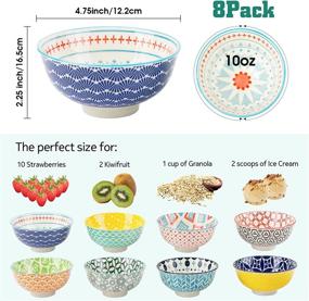 img 3 attached to 🍲 DeeCoo Porcelain Vibrant Oatmeal Bowl - Perfect Diameter for a Flavorful Meal