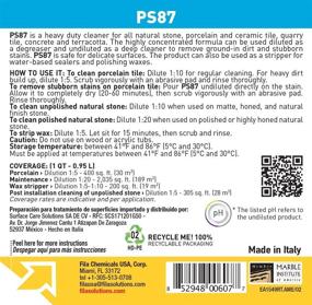 img 2 attached to 🧽 FILA Heavy Duty Cleaner PS87 32oz – Stain Remover for Grease, Coffee, Wine, Wax, Ink – Hard Surface Floor Cleaner, perfect for Natural Stone, Terracotta, Quarry Tile, Concrete, Porcelain, and Ceramic Tile