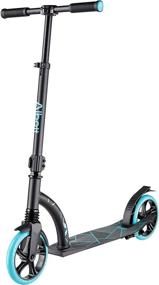 img 4 attached to 🛴 Albott Scooter for Adults: Wide Handlebar & Large Aluminum Deck Kick Scooter – Adjustable Height, Big Wheel, ABEC-9 Bearings – Teens & Kids 8+, 250LB Max Load