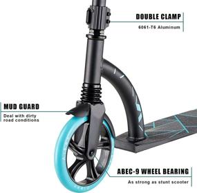 img 2 attached to 🛴 Albott Scooter for Adults: Wide Handlebar & Large Aluminum Deck Kick Scooter – Adjustable Height, Big Wheel, ABEC-9 Bearings – Teens & Kids 8+, 250LB Max Load