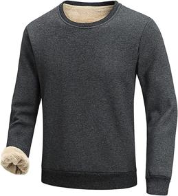 img 4 attached to Gihuo Men's Cozy 👕 Crewneck Sherpa-Lined Fleece Sweatshirt Pullover Tops