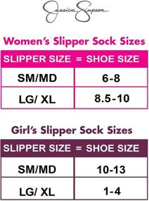 img 3 attached to Jessica Simpson Women’s & Girl’s Plush Fleece Lined Slipper Socks - Anti-Slip Sole, Mommy & Me Set Options