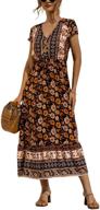 persun womens bohemian v neck floral women's clothing for dresses logo