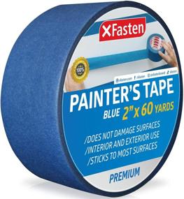 img 4 attached to 🔵 XFasten Professional Blue Painters Tape - Sharp Edge Line Technology, 2" by 60 Yards (Single Pack) - Clean Release Wall Trim Tape for Sharp Lines and Residue-Free Artisan Grade Finish