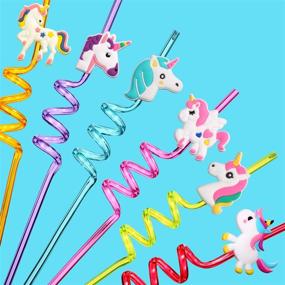 img 3 attached to 🦄 Set of 30 Reusable Unicorn Drinking Plastic Straws with Cleaning Brush and Unicorn Temporary Tattoos for Girls - Rainbow Unicorn Birthday Party Supplies - Party Favors and Decorations