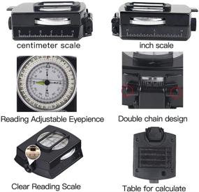 img 2 attached to COSTIN Multifunctional Compass: High Accuracy with Map Measurer, Distance Calculator & More - Ideal for Outdoor Activities - Matte Black Finish