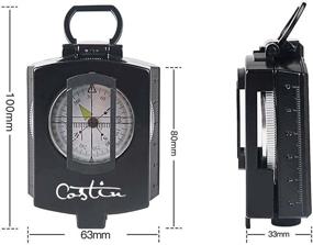 img 3 attached to COSTIN Multifunctional Compass: High Accuracy with Map Measurer, Distance Calculator & More - Ideal for Outdoor Activities - Matte Black Finish