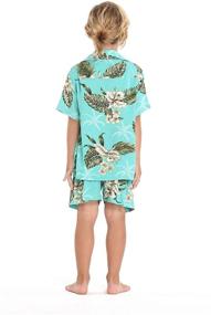 img 3 attached to 🌺 Stylish Hawaiian Aloha Shirt in Green & White for Boys' Clothing