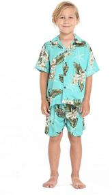 img 4 attached to 🌺 Stylish Hawaiian Aloha Shirt in Green & White for Boys' Clothing