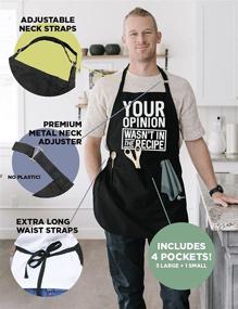 img 2 attached to 🔥 Adjustable BBQ Grill Apron for Men by ApronMen - Black, One Size