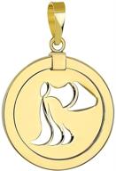 ♒️ reversible aquarius zodiac sign pendant in 14k yellow gold logo