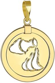 img 2 attached to ♒️ Reversible Aquarius Zodiac Sign Pendant in 14K Yellow Gold