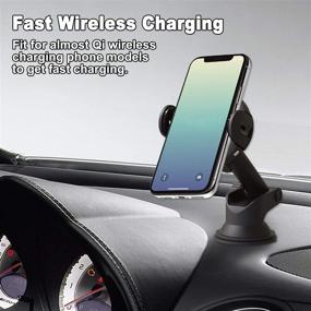 img 2 attached to 📱 i-Star Wireless Clamping Handsfree Car Phone Mount for iPhone & Samsung - Dashboard Cell Phone Holder with Automatic Sensor - Charges iPhone Xs MAX/XS/XR/X/8/8+, Samsung S10/S10+/S9/S9+/S8/S8+