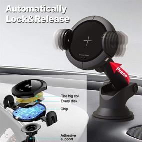 img 1 attached to 📱 i-Star Wireless Clamping Handsfree Car Phone Mount for iPhone & Samsung - Dashboard Cell Phone Holder with Automatic Sensor - Charges iPhone Xs MAX/XS/XR/X/8/8+, Samsung S10/S10+/S9/S9+/S8/S8+