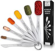 🥄 zulay kitchen stainless steel measuring spoons set - etched markings, slim design for spice jars - heavy duty 6 piece set with bonus leveler логотип