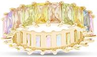 affy emerald cut created gemstone eternity rainbow women's jewelry logo