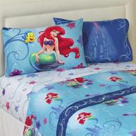 🧜 disney little mermaid full size 4-piece kids bedding sheet set logo