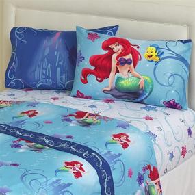 img 1 attached to 🧜 Disney Little Mermaid Full Size 4-Piece Kids Bedding Sheet Set