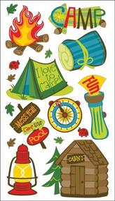 img 1 attached to Sticko Camping Fun Sticker Set, Multicolor - 52-00122