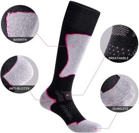 img 2 attached to 🧦 CS CELERSPORT 2/3 Pack Women's Ski Socks for Skiing, Snowboarding, Cold Weather - Warm Winter Thermal Socks