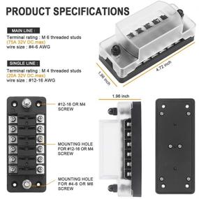 img 1 attached to 🔌 Electop 6-позиционный блок предохранителей - Надежный водонепроницаемый держатель предохранителей для автомобилей, судов и автодомов