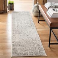 🏠 safavieh tulum collection tul264a moroccan boho distressed runner, 2' x 8', ivory/grey - non-shedding rug for living room, entryway, foyer, hallway, and bedroom logo