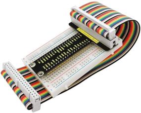 img 1 attached to 🔌 Enhanced Raspberry Pi GPIO Breakout Kit - Pre-assembled Breakout Board + Colorful Ribbon Cable + 400 Tie Points Breadboard for Solderless Connections