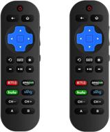 📱 enhanced replacement remote control for roku player with 9 additional learning keys to command tv, soundbar, and receiver all-in-one (not compatible with roku stick) (2 pack) logo