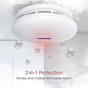 img 2 attached to 🔋 10-Year Battery Powered Smoke and Carbon Monoxide Detector, Dual-Pack Portable Fire CO Alarm for Home and Kitchen