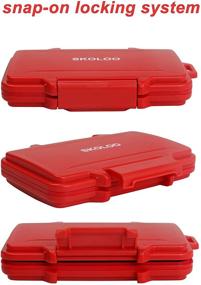 img 1 attached to SKOLOO Weatherproof Micro SD Card Case Hunter Red - Compact Single Cute SD Card Storage Box Holder Container