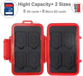 img 3 attached to SKOLOO Weatherproof Micro SD Card Case Hunter Red - Compact Single Cute SD Card Storage Box Holder Container