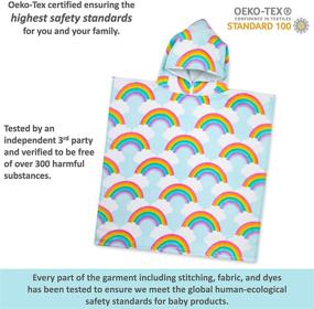 img 1 attached to 🌈 Baba & Bear Hooded Towel: Rainbow Kids Swimsuit Cover-Up for Beach, Pool, Bath
