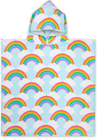 img 4 attached to 🌈 Baba & Bear Hooded Towel: Rainbow Kids Swimsuit Cover-Up for Beach, Pool, Bath