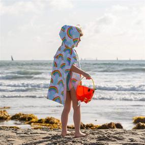 img 3 attached to 🌈 Baba & Bear Hooded Towel: Rainbow Kids Swimsuit Cover-Up for Beach, Pool, Bath