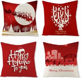 img 4 attached to Christmas Decorations Cushion Pillowcase Snowman Bedding