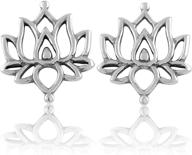 🌸 0.59in sterling silver lotus flower stud earrings - enhanced seo logo