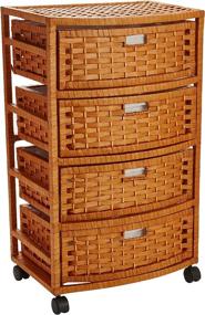 img 1 attached to 🍯 Natural Fiber Honey Chest of Drawers - 29" Oriental Furniture