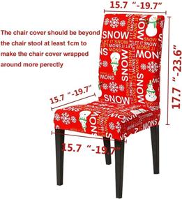 img 2 attached to Camlinbo Christmas Chair Covers - Festive Set of 4 Snowman and Snowflake Stretch Covers for Xmas Dining, Kitchen, Restaurant, and Holiday Parties - Home Indoor Decorations