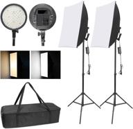 набор освещения wisamic photography led softbox: высокомощный 48w bi-color dimmable светодиодный светильник с отделением для батареек и регулируемой подставкой - идеально подходит для студии фотографии в помещении и на открытом воздухе. логотип