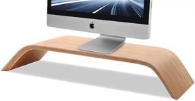 img 1 attached to 🖥️ Enhance your View with Samdi Wooden Monitor Stand for iMac and LCD Monitors
